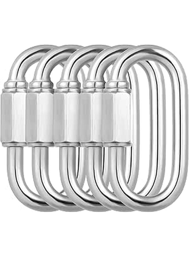 M5 Stainless Steel Locking Carabiner Clip 10 Pack for Climbing Camping Hiking Outdoor Gear - Image 1