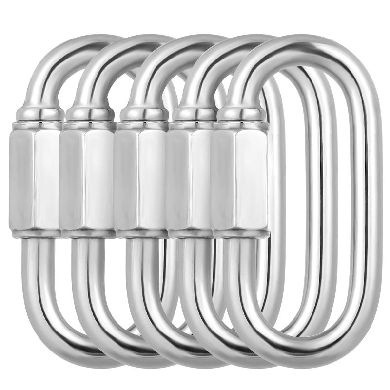 M5 Stainless Steel Locking Carabiner Clip 10 Pack for Climbing Camping Hiking Outdoor Gear - Image 2
