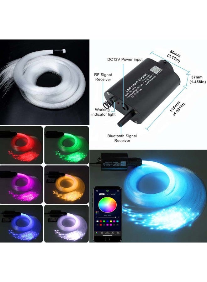 azimom Car Use Bluetooth 16W Upgraded Fiber Optic Light Star Ceiling Lighting Kits Mixed 335pcs 13.1ft Optical Fibers Sound Activated APP Remote Control Livingroom Headliner Starlight Decoration - Image 3