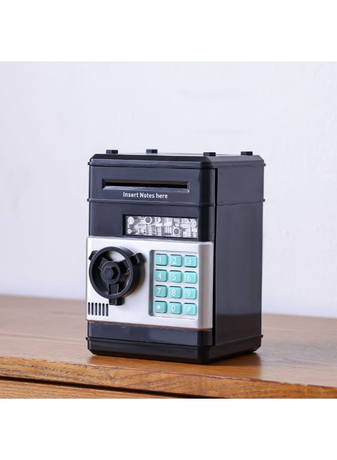 DANUBE HOME Milano Kids Bank Plastic Digital Security Safe For Kids, Home L12.3Xw13.5Xh19Cm - Black - Image 1