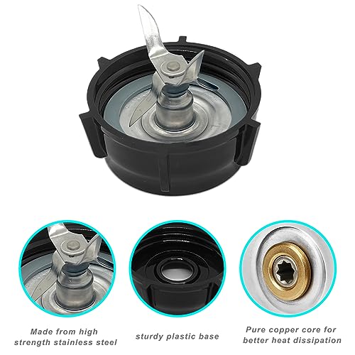 Kuntorie for Oster Blender Replacement Parts Blender Ice Crusher Blade with Jar Base Cap Coupling Stud Slinger Pin and 2 Rubber O Ring Sealing Ring Gasket - Image 2