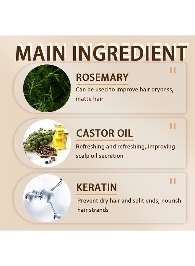 روزينو شامبو البيوتين ، علاج لتكثيف الشعر بزيت الخروع وزيت إكليل الجبل والكيراتين - شامبو مكثف للشعر الجاف والتالف - مثالي للنساء والرجال ذوي الشعر الخفيف 100 جرام - Image 5