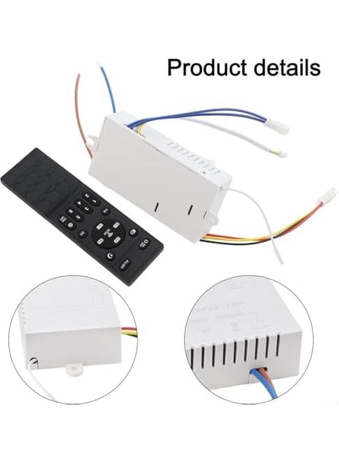 Set Of 2 Ceiling Fan Remote Control Kit With LED Light 6 Speed Dimming Shaking Head - Image 5