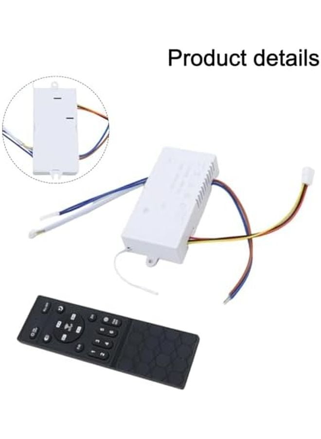 Set Of 2 Ceiling Fan Remote Control Kit With LED Light 6 Speed Dimming Shaking Head - Image 4