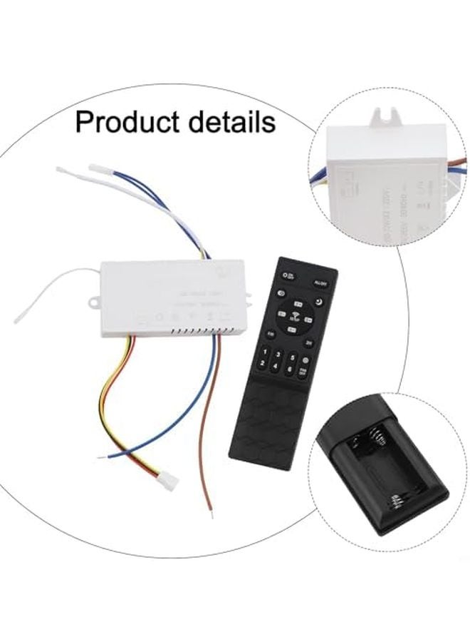 Set Of 2 Ceiling Fan Remote Control Kit With LED Light 6 Speed Dimming Shaking Head - Image 3