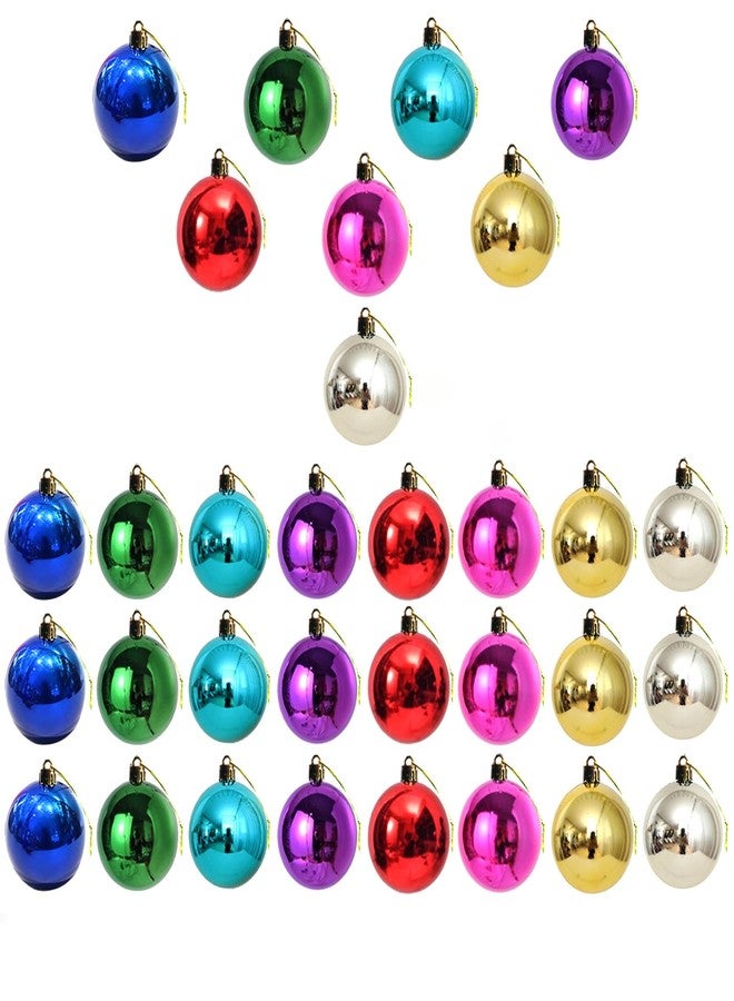 Fanghui Colored Christmas Balls 24 Pack Set of 8 Decoration Living Room Garden Christmas Tree Multicolor Mini Ornaments Mini Glitter Ball Door Wall Xmas Tree Decor Supplies 1.2 inche - Image 1