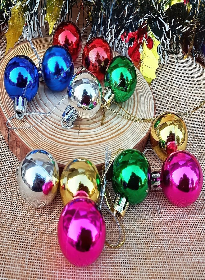 Fanghui Colored Christmas Balls 24 Pack Set of 8 Decoration Living Room Garden Christmas Tree Multicolor Mini Ornaments Mini Glitter Ball Door Wall Xmas Tree Decor Supplies 1.2 inche - Image 5