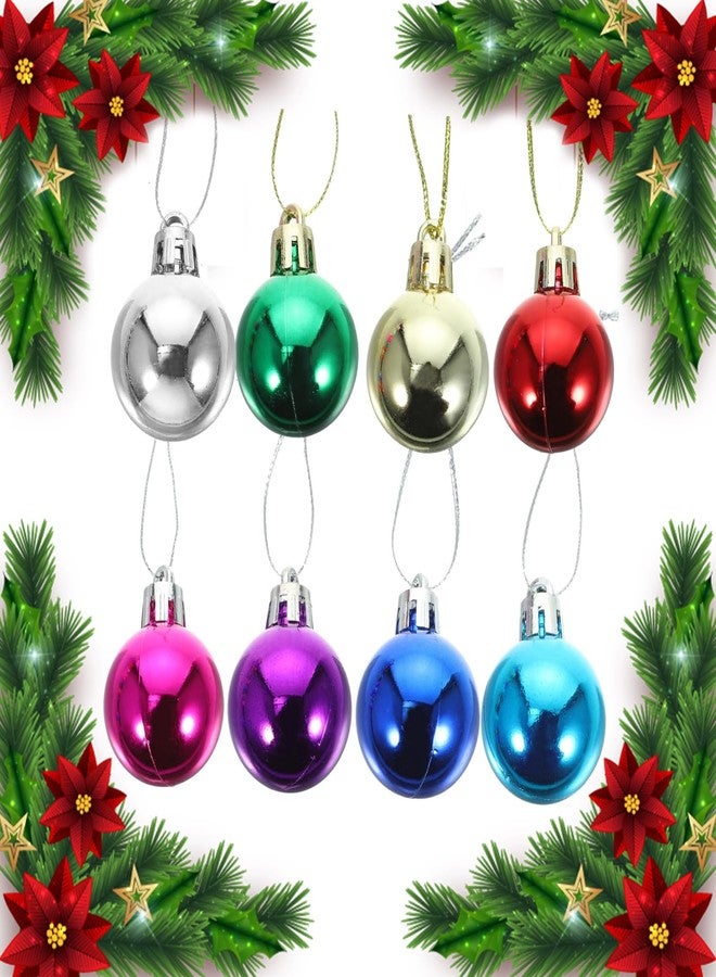 Fanghui Colored Christmas Balls 24 Pack Set of 8 Decoration Living Room Garden Christmas Tree Multicolor Mini Ornaments Mini Glitter Ball Door Wall Xmas Tree Decor Supplies 1.2 inche - Image 4