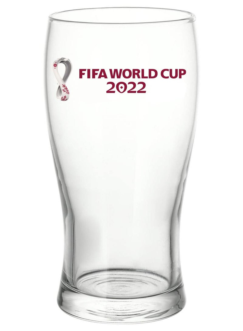كوب زجاجي مطبوع عليه شعار كأس العالم لكرة القدم 2022، سعة 500 مل