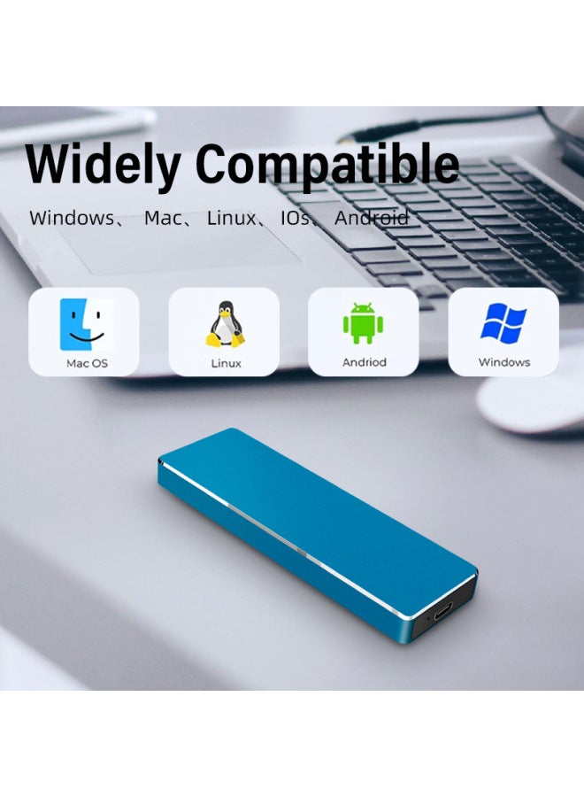 Ultra-high-speed External SSD-portable And Large-capacity Mobile Solid-state Drives For 8TB 30TB-Capacity:High Speed 2TB-Interface:Type-c Blue
