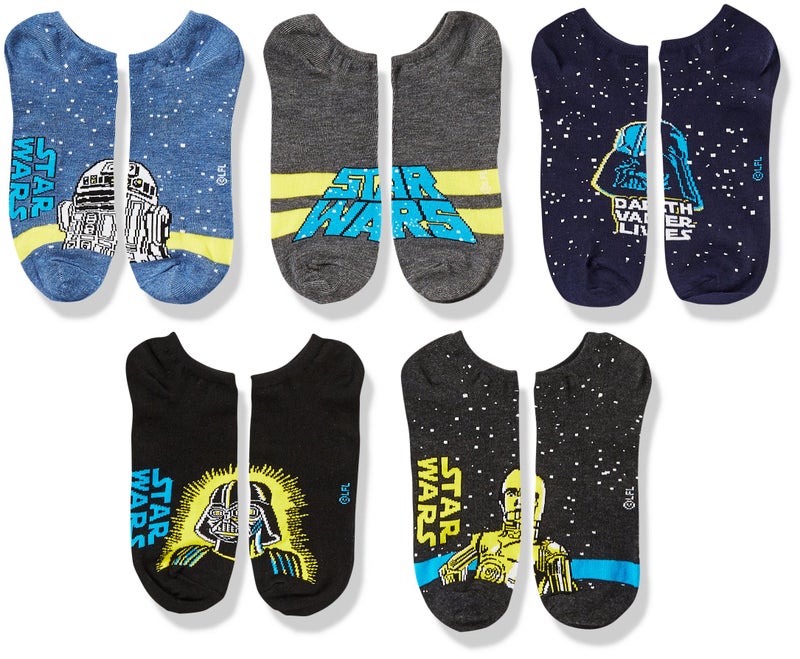STAR WARS Star Wars Men's 5 Pack No Show Socks, Multi, 10-13 (681016) - Image 2