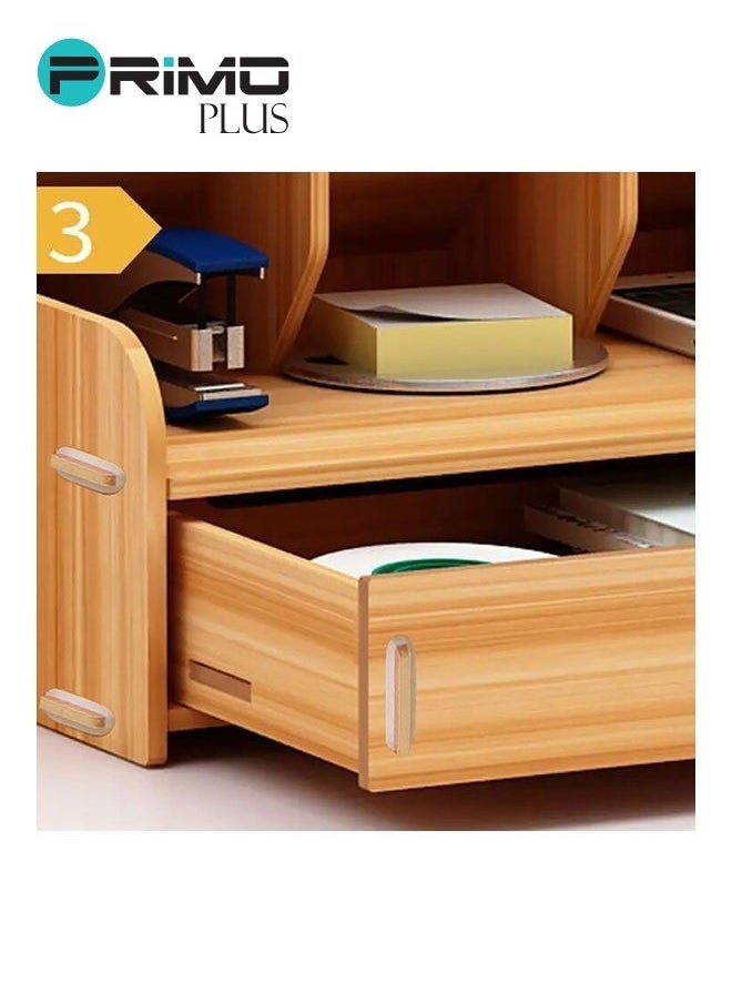 PRIMO PLUS Wooden Pen Holder Storage Box Brown  - Image 5
