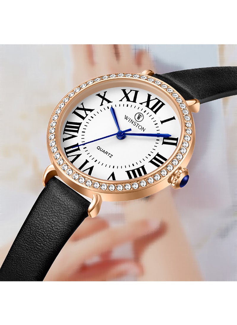 WINSTON - Leather Analog Watch Set WWT6847 - Image 1