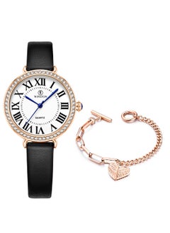 Leather Analog Watch Set WWT6847