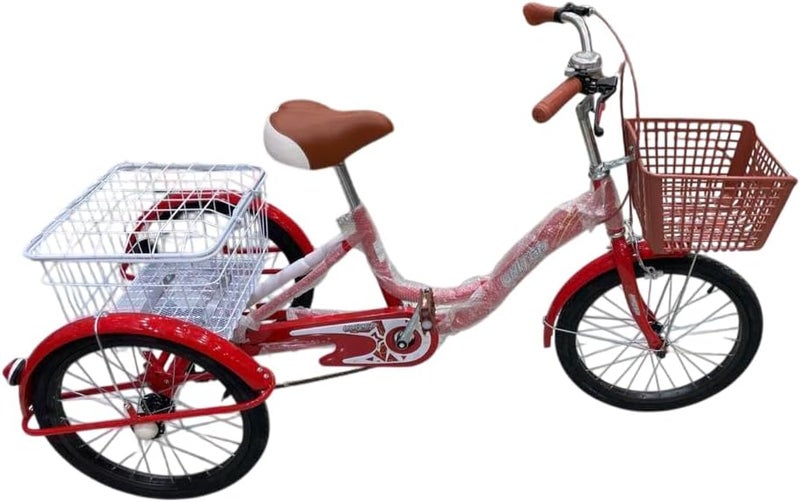 Nan Raed Azzeem Tricycle with Front and Rear Basket, 20-Inch Size, Red - Image 2
