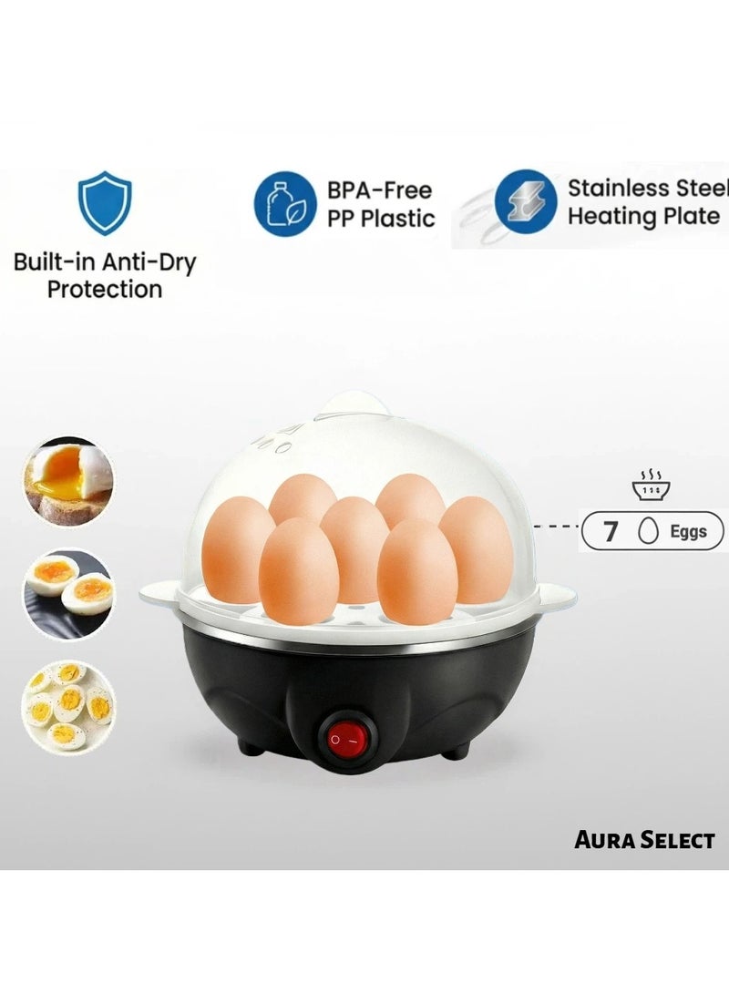  أورا سيليكت طباخ بيض كهربائي سريع | طباخ بيض كهربائي سريع | سعة 7، إيقاف تشغيل تلقائي وسهل التنظيف | للحصول على بيض مسلوق ناعم أو متوسط أو صلب مثالي في دقائق - Image 1