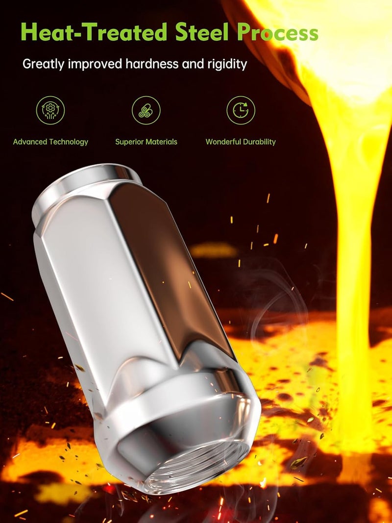 AUTOPTIM M14x1.5 Chrome Closed Acorn End Lug Nuts - 20PCS Replacement for Chevy Camaro, Corvette, Cadillac CT5 CT6, Dodge Challenger, Durango - Image 5