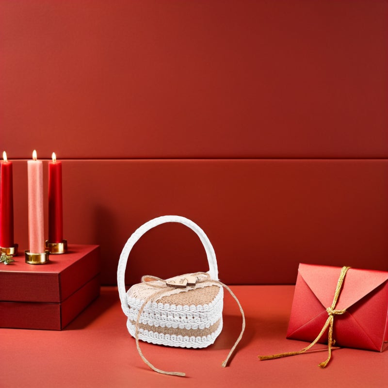 Box: Rustic Handmade Basket With Handle For Wedding Ceremony Proposal And Party Favor Holder For Storage And Display - Image 5