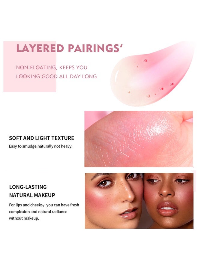 كريستال تغيير لون أحمر الخدود الخد والشفاه تغيير لون جل أحمر الخدود ، ترطيب وطويلة الأمد ، طبيعي وفلاش كريمي ، تغيير لون درجة الحرارة - Image 4