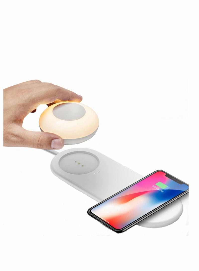 SYOSI Detachable Bedside Lamp with Wireless Charging, Magnetic Touch Stepless Dimming, for Reading, College Dorm, Bedroom, Living Room, Nightstands, Office - Image 1
