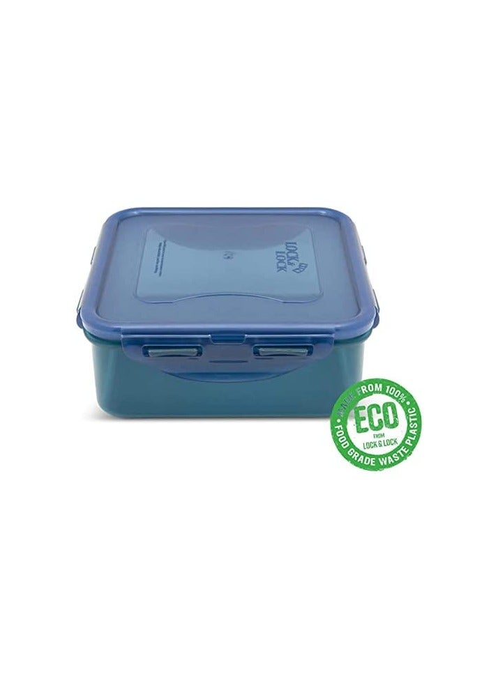 لوك آند لوك علبة طعام مربعة محكمة الغلق صديقة للبيئة من لوك لوك بسعة 870 مل - آمنة للاستخدام في الميكروويف والفريزر وغسالة الأطباق - Image 2