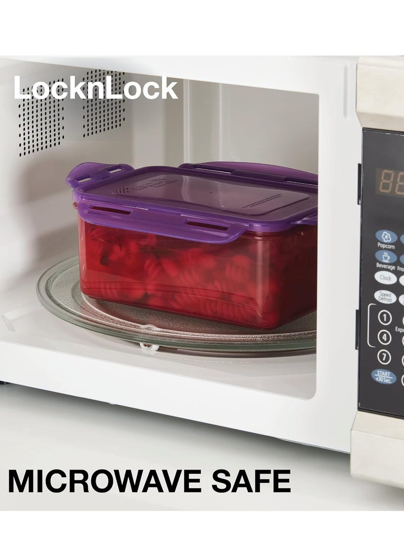لوك آند لوك علبة طعام مربعة محكمة الغلق صديقة للبيئة من لوك لوك بسعة 870 مل - آمنة للاستخدام في الميكروويف والفريزر وغسالة الأطباق - Image 3