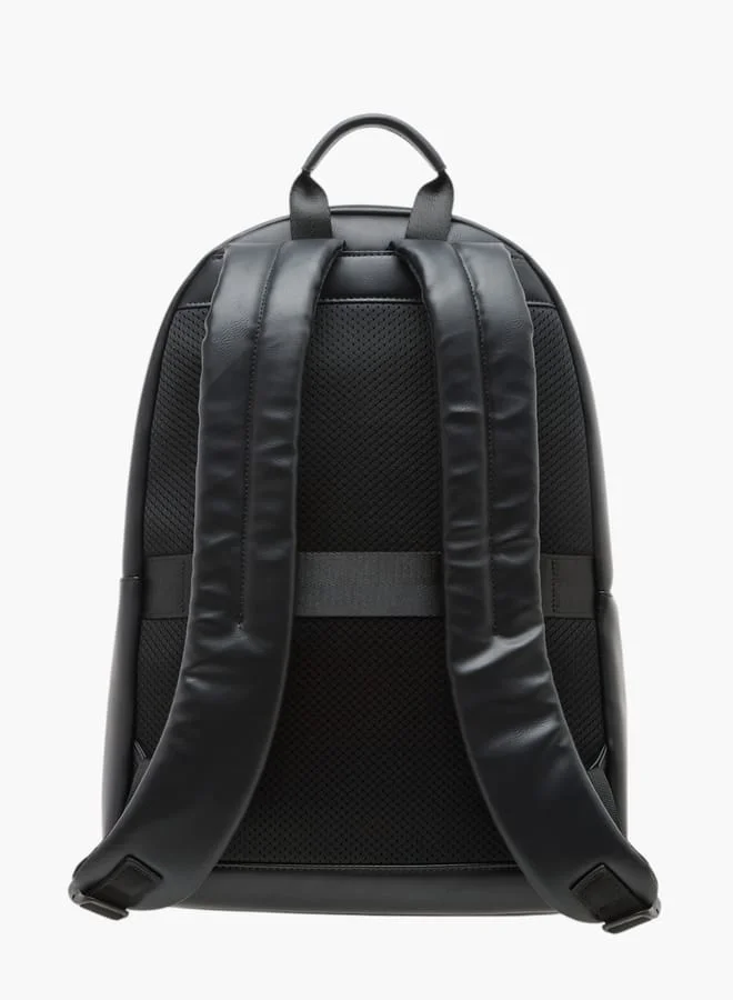 دوتشيني Solid Backpack with Adjustable Straps and Zip Closure