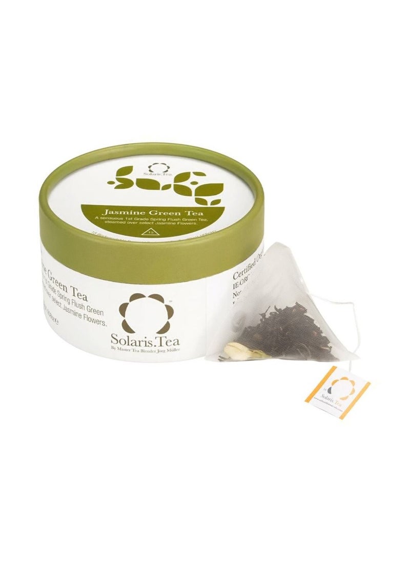 Solaris.Tea - Jasmine Green Tea, Organic Whole Leaf Biodegradable Pyramid Teabags x 15 - Image 1