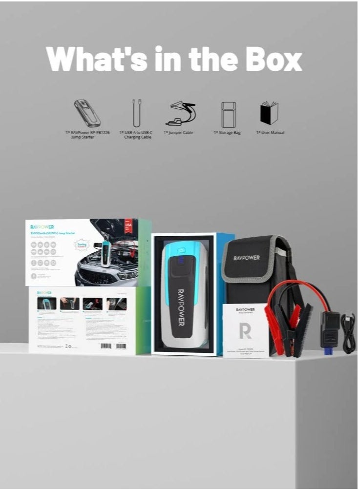 RAVPOWER RAVPOWER 16000 mAh (59.2 Wh) Jump Starter Li-Ion Battery MAX 500A - Born in USA since 2011  - Image 2