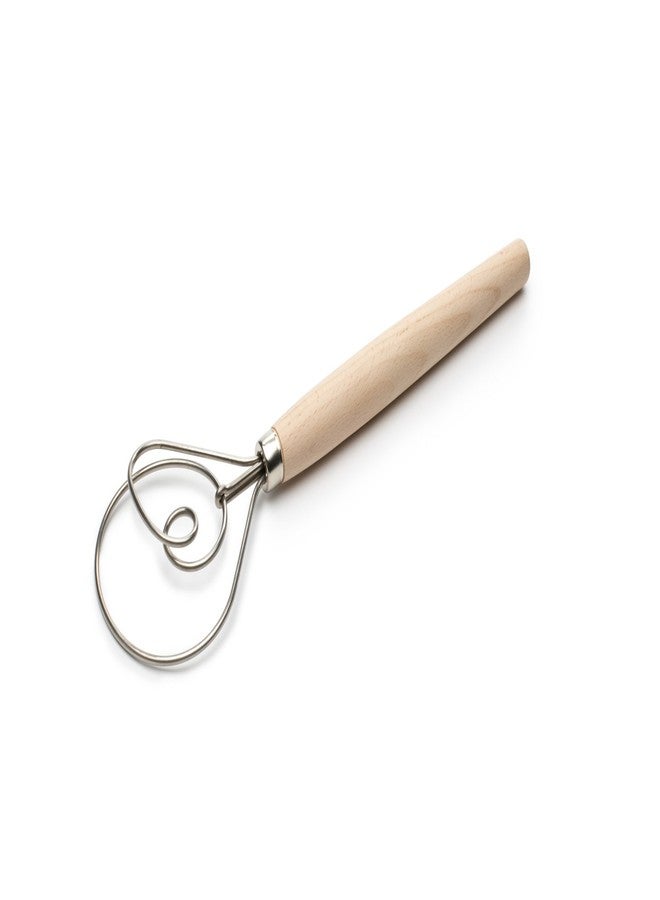 Fox Run Danish Dough Whisk, Stainless Steel/Wood 0.75 x 3.25 x 12.25 inches - Image 1