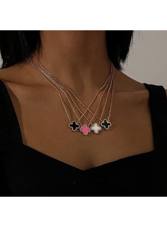 TEMPO Four Leaf Crystal Clover Necklace for Women | 18K Gold Color Plated Cubic Zirconia Bracelet | 4 Leaf Lucky Pendant | Jewelry Gift for Her - Image 5