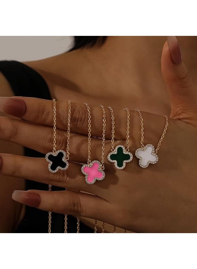 TEMPO Four Leaf Crystal Clover Necklace for Women | 18K Gold Color Plated Cubic Zirconia Bracelet | 4 Leaf Lucky Pendant | Jewelry Gift for Her - Image 4
