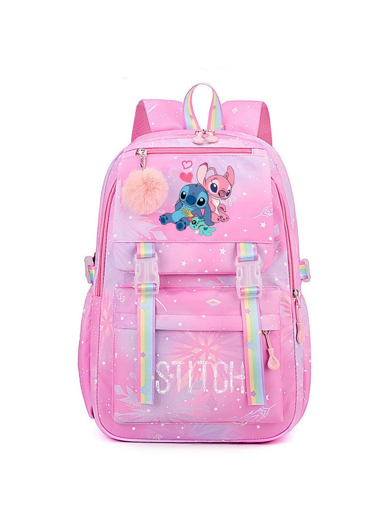 Stitch Student Backpack Large Capacity Backpack for Primary and Secondary School Students Cartoon Print Backpack 30*44*22CM