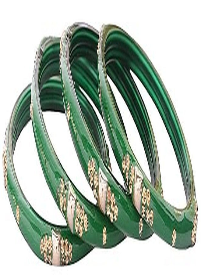 BANGLESKART طقم أساور كادا من الزجاج والزركون المرصع بالخرز اللامع للنساء والفتيات، لون أخضر، من بانغلسكارت - Image 4
