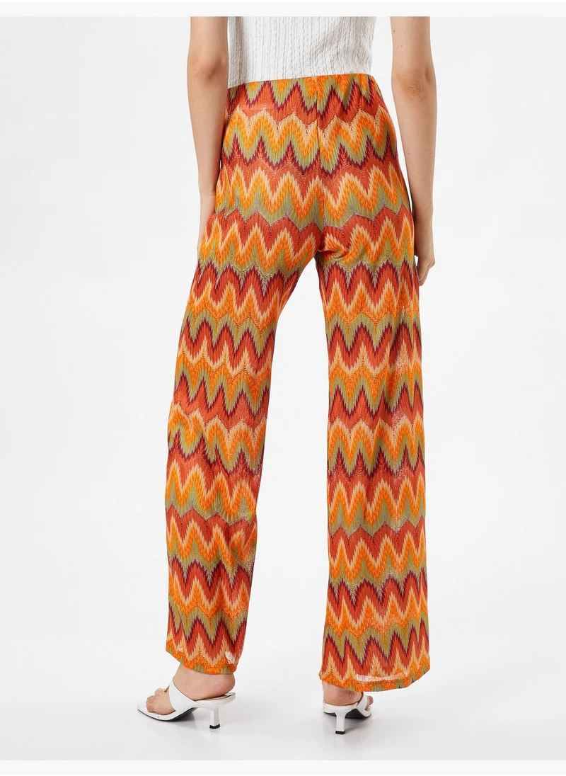 KOTON High Rise Wide Leg Lined Trousers
