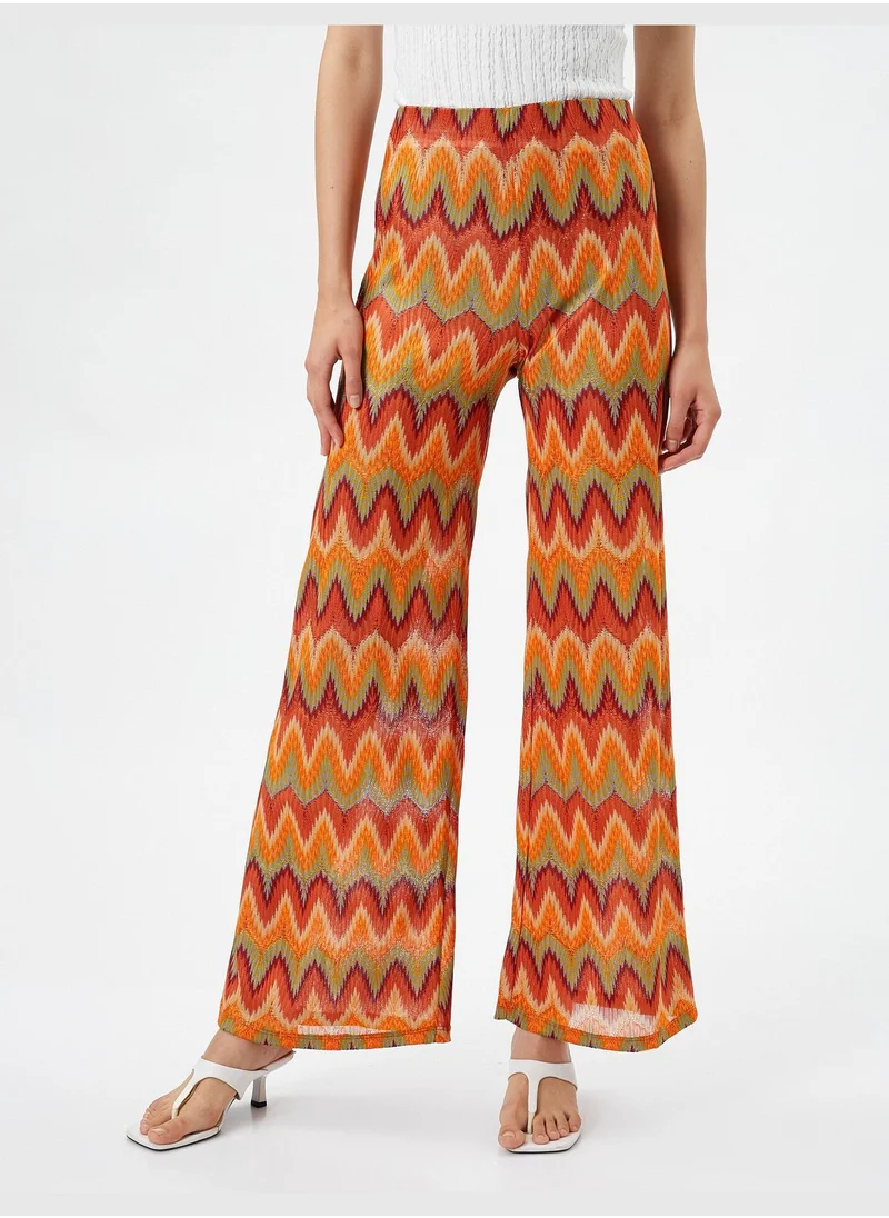 KOTON High Rise Wide Leg Lined Trousers