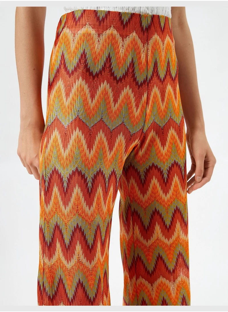 KOTON High Rise Wide Leg Lined Trousers
