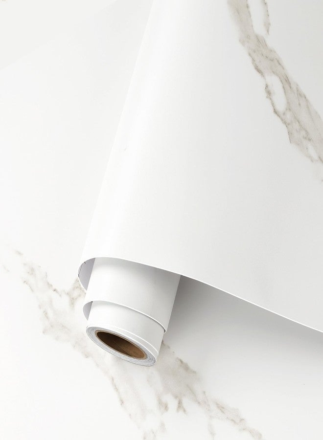 Decotalk 30"x120" Countertop Contact Paper Marble Contact Paper White Vinyl Wrap for Countertops Matte Marble Vinyl Wrap Peel and Stick White Wallpaper Peel and Stick Waterproof Counter Cover - Image 5