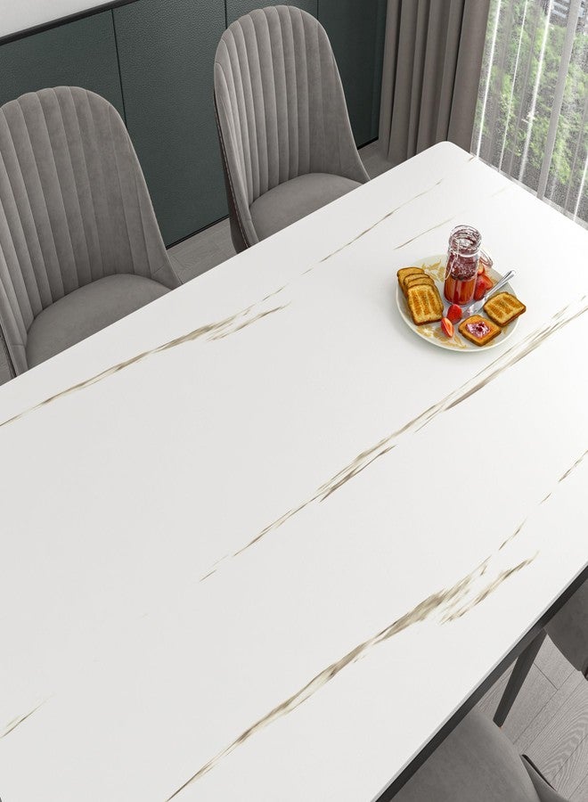 Decotalk 30"x120" Countertop Contact Paper Marble Contact Paper White Vinyl Wrap for Countertops Matte Marble Vinyl Wrap Peel and Stick White Wallpaper Peel and Stick Waterproof Counter Cover - Image 2