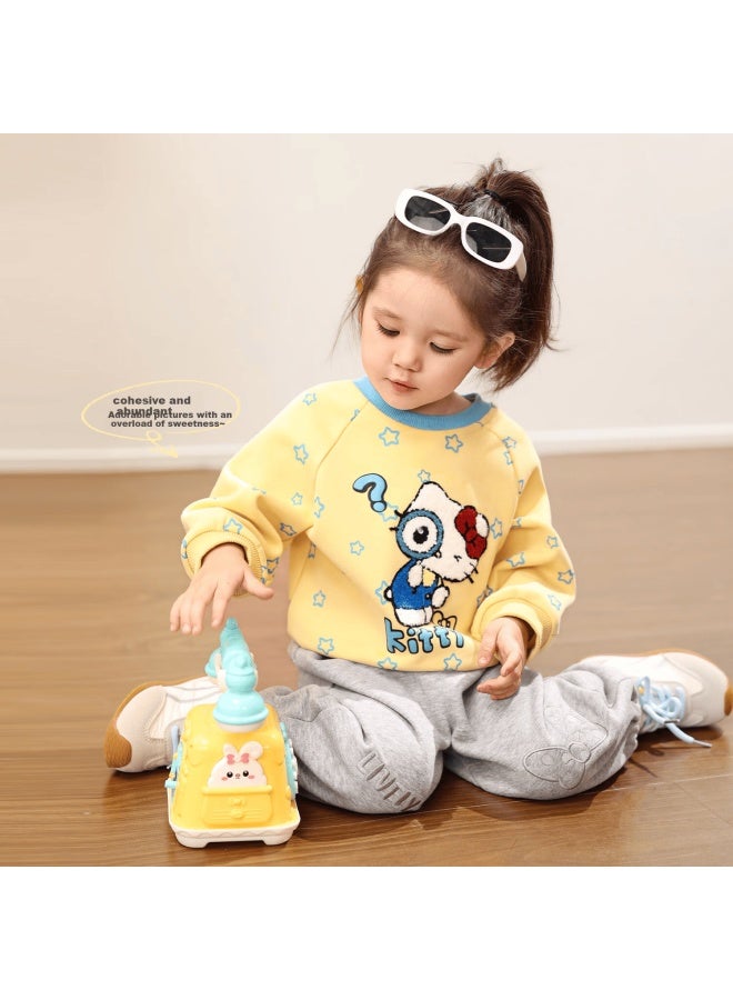 Luson Little O Dad Baby Girl Cartoon Sweatshirt  Autumn New Baby Round Neck Cute Stylish Top - Image 1