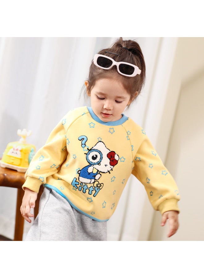 Luson Little O Dad Baby Girl Cartoon Sweatshirt  Autumn New Baby Round Neck Cute Stylish Top - Image 3