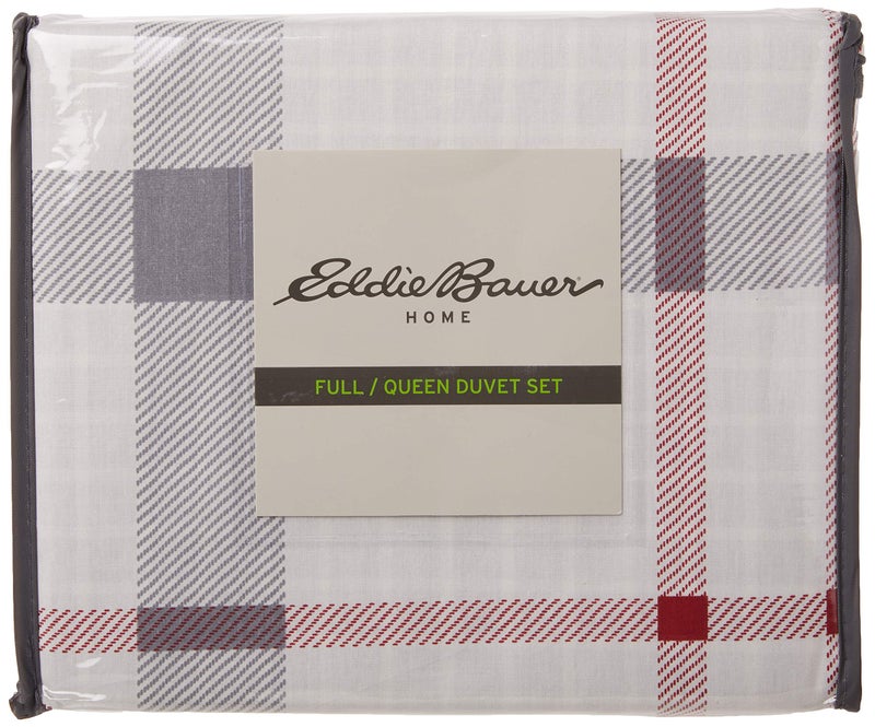 Eddie Bauer - Queen Duvet Cover Set, Reversible Cotton Bedding with Matching Shams, Stylish Luxurious Bedding Set (Portage Bay Grey, Queen) - Image 3