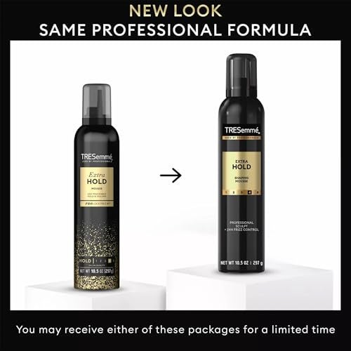 TRESemmé Shaping Mousse, Extra Hold 2-Pack + Travel-Size Bottle – Moisturizing Hair Mousse for Sculpting, 24H Frizz Control (3 Piece Set) - Image 3