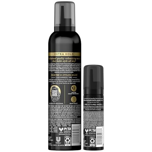 TRESemmé Shaping Mousse, Extra Hold 2-Pack + Travel-Size Bottle – Moisturizing Hair Mousse for Sculpting, 24H Frizz Control (3 Piece Set) - Image 2