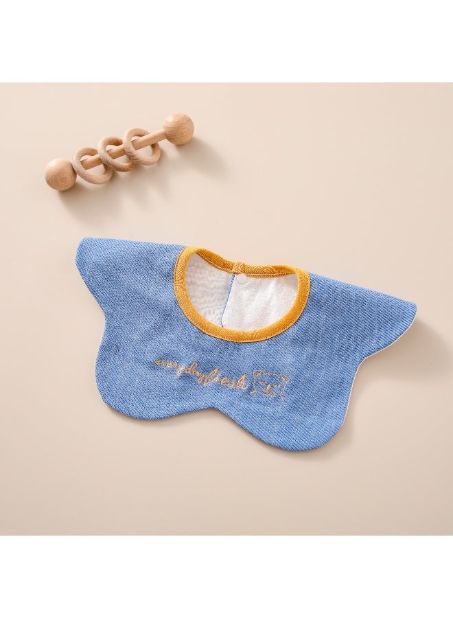 3-Pack Infant Bibs - 360° Rotatable Waterproof Cotton Drool Bibs for Newborns, Anti-Spit Milk Essentials with Petal Design - Image 4