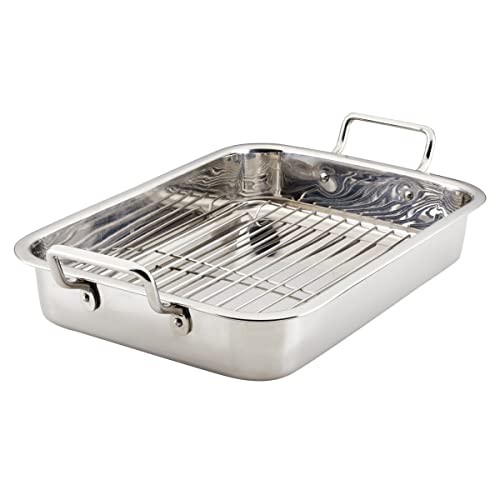 Farberware Classic Traditions Stainless Steel RoasterRoasting Pan with Rack 17 Inch x 1225 Inch