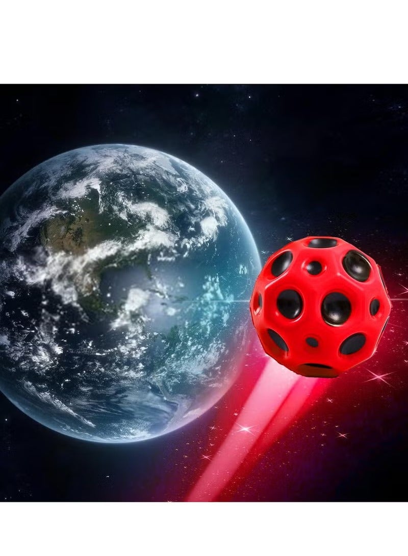 Beauenty 3 Pack Space Moon Balls, Super High Bouncing Ball, Pop Sounds Meteor Space Ball, Pop Bouncing Ball Rubber Bounce Ball for Kids Adults, Sport Training Ball for Indoor and Outdoor - Image 3