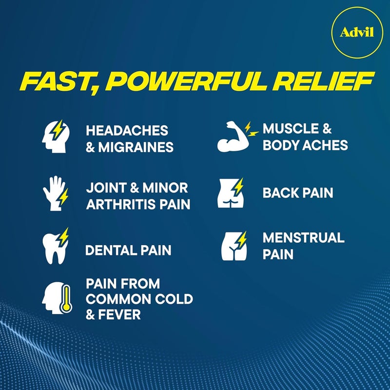 Advil Liqui-Gels Pain Reliever and Fever Reducer, Pain Medicine for Adults with Ibuprofen 200mg for Headache, Backache, Menstrual Pain and Joint Pain Relief - 50x2 Liquid Filled Capsules - Image 2
