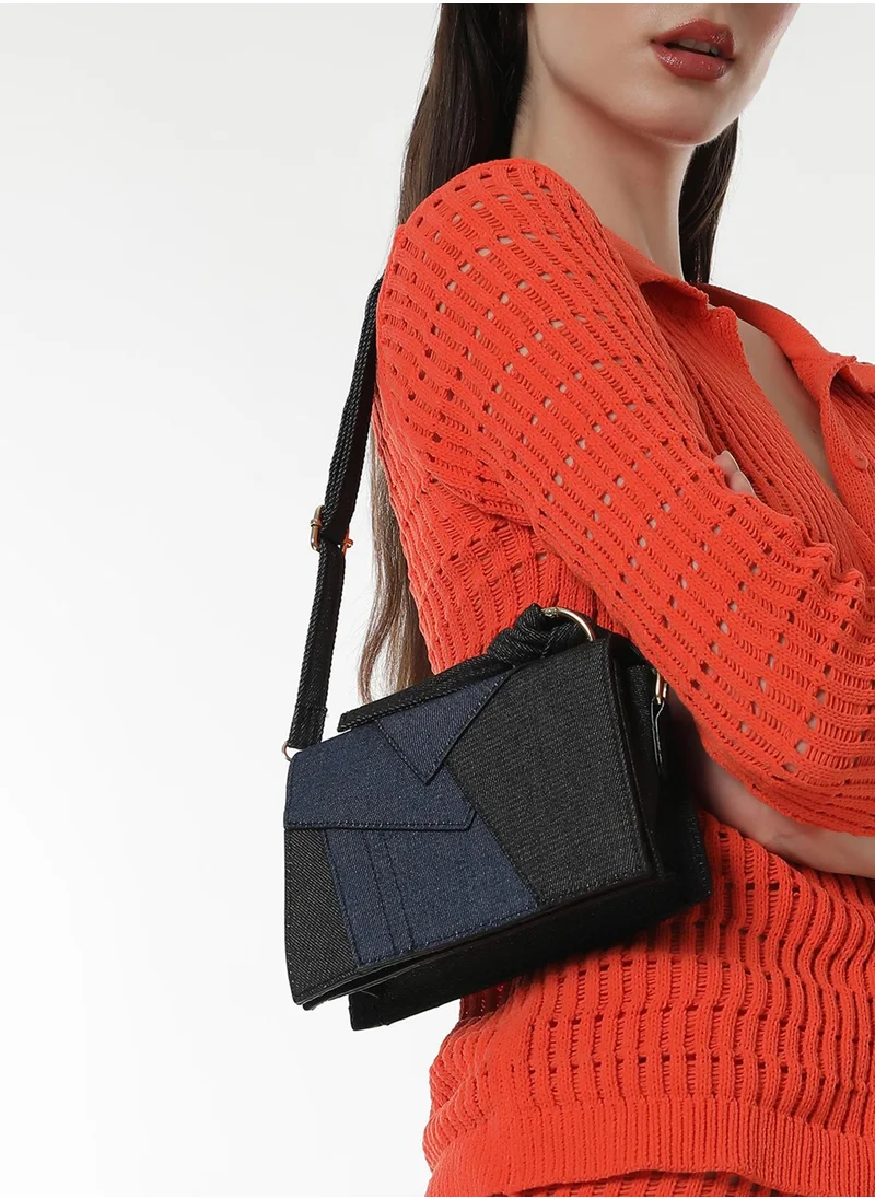 Haute Sauce The Denim Sash Hand Bag - Navy Blue