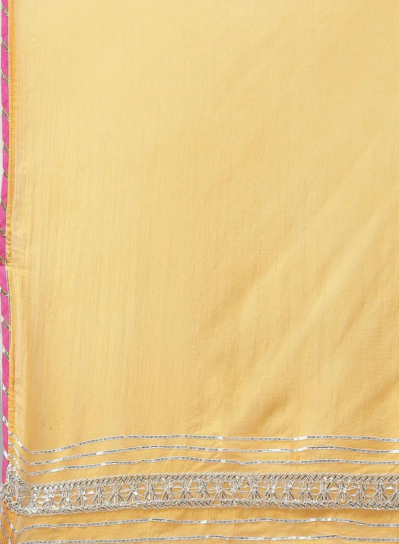 ISHIN  Women'S Yellow 100% Cotton Embroidered Regular Fit Kurta Set for Women | Best Price UAE